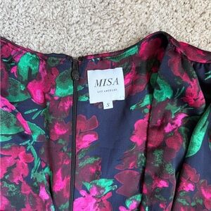 Misa Los Angeles Narcissa Pink and Green Floral Dress